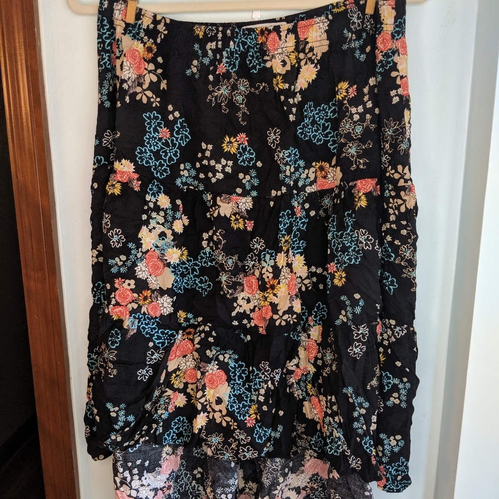 High-Low Floral Skirt